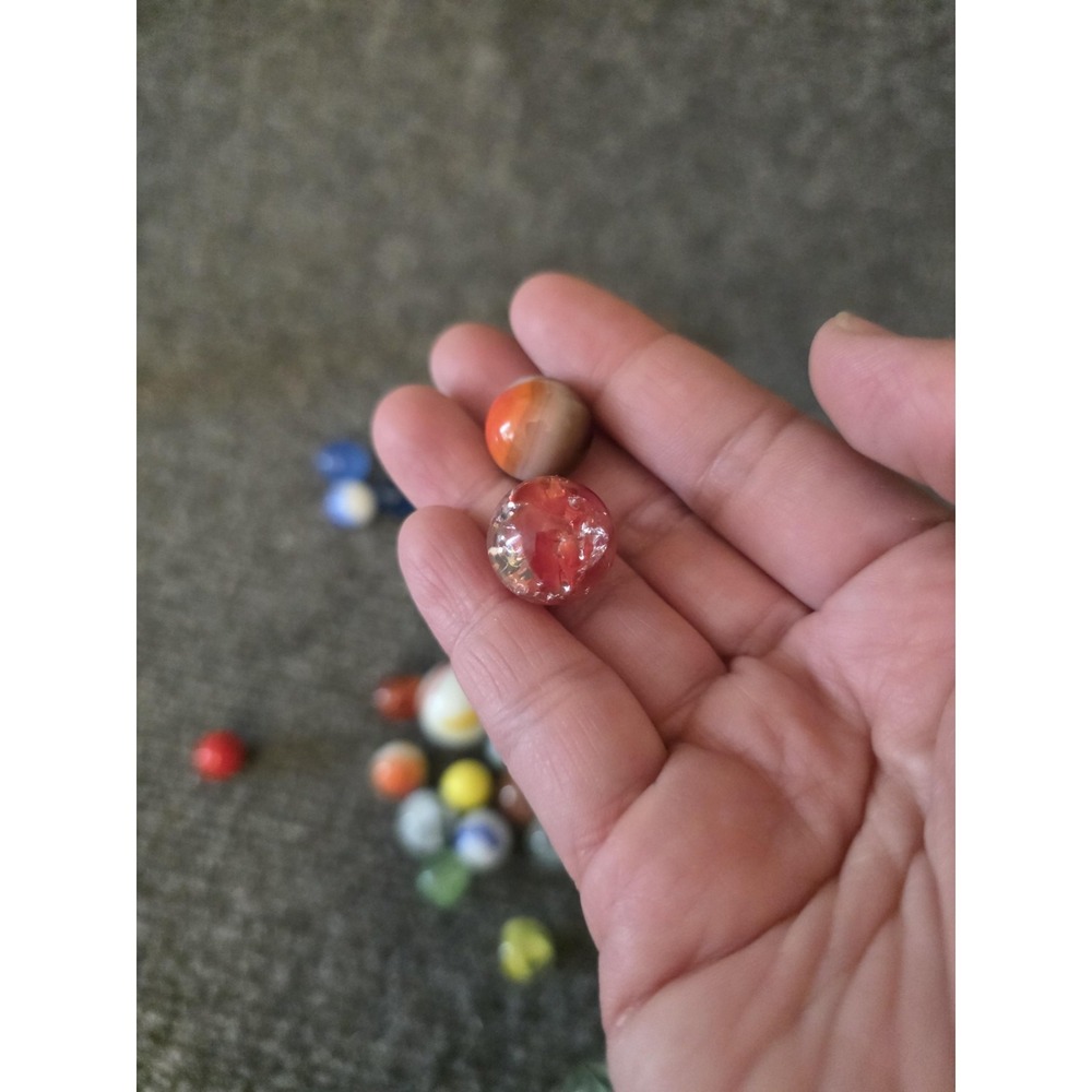 Vtg 46 pc Mixed Glass Marbles Lot Machine Made Mixed Colors Assortment - Picture 9 of 10